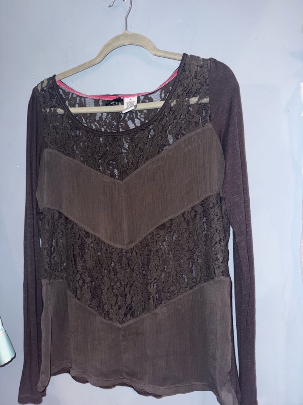 Daytrip Black Lace Sheer Long Sleeve Top Small | Buckle Boho Y2K